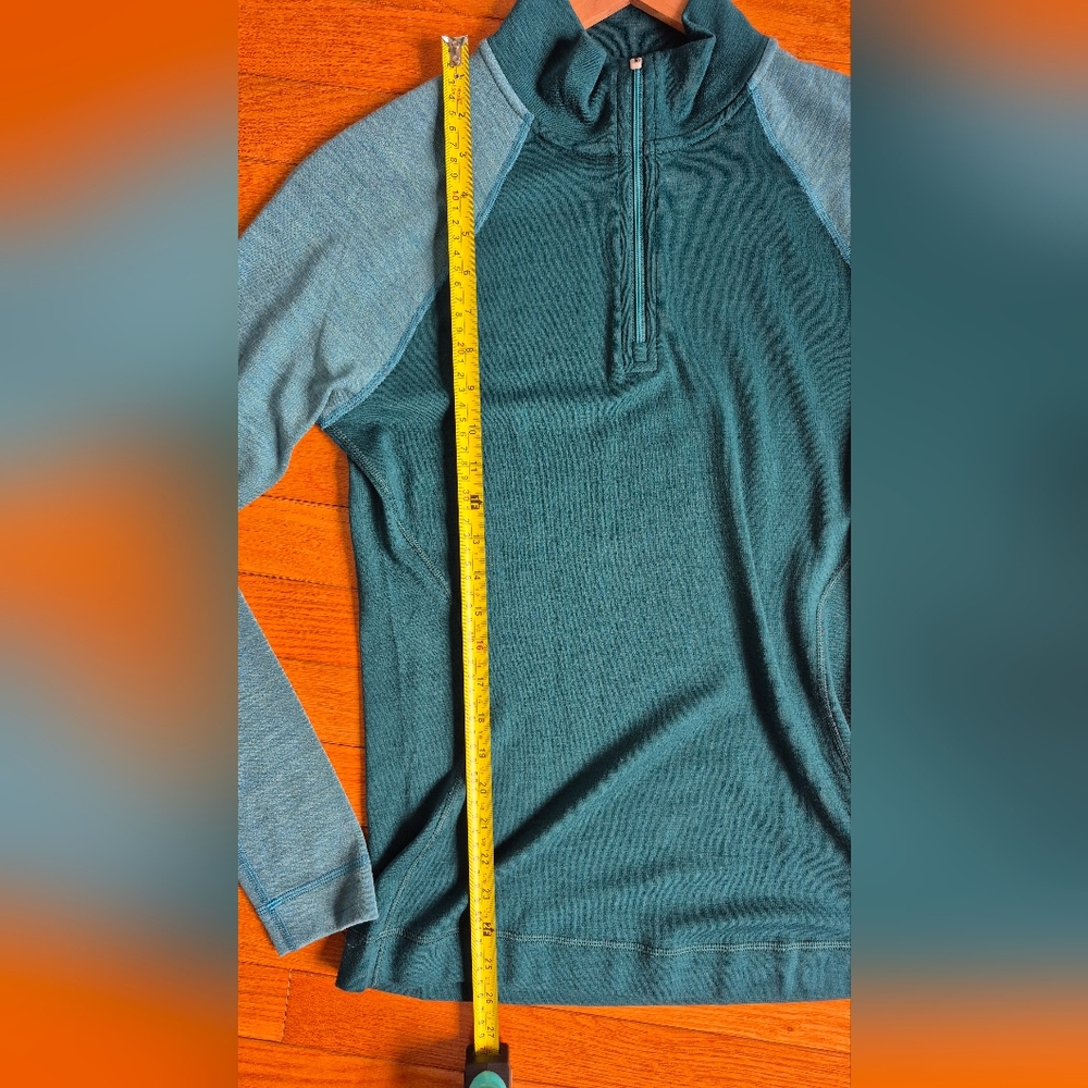 Smartwool Teal Half-Zip Merino Pullover - Picture 7 of 9
